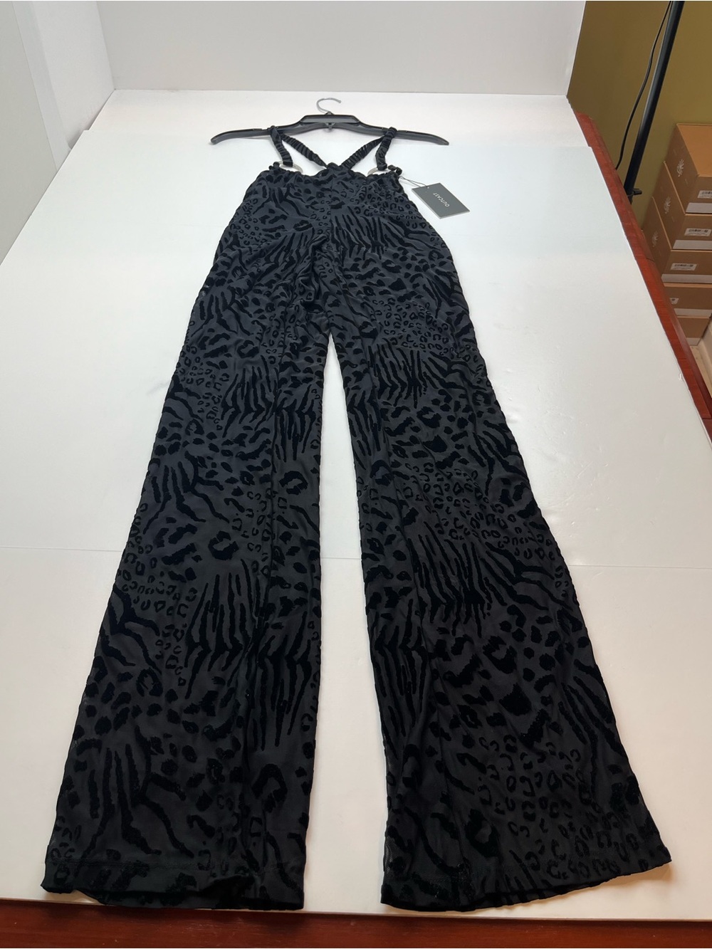 Outcast Jana Pants Black Animal Print Stretch Womens Size Small Low Rise NEW - Picture 2 of 14